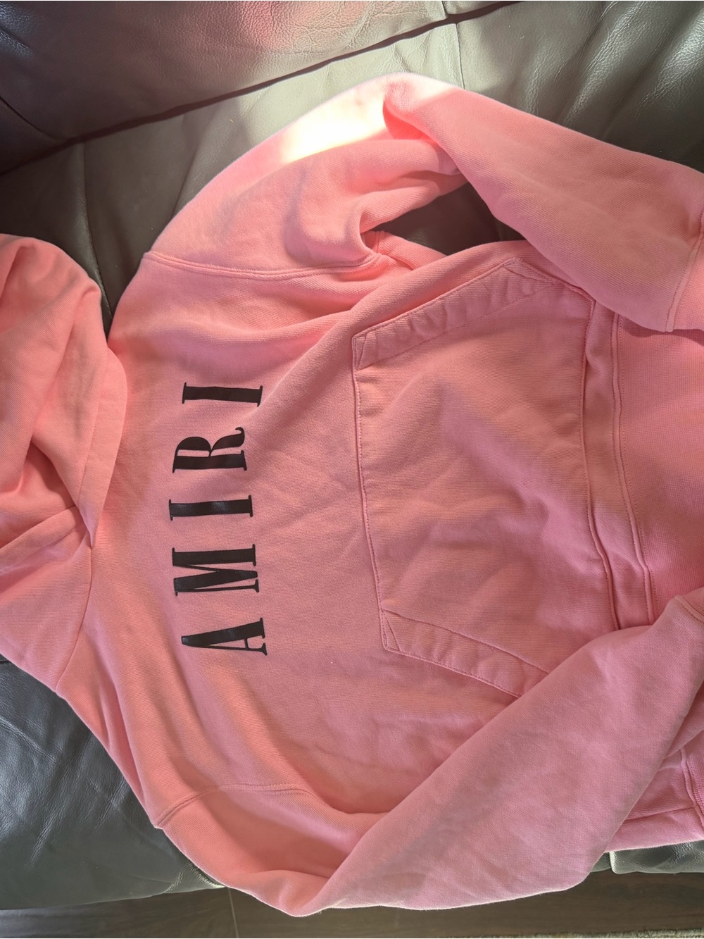 AMIRI Pink Crewneck Sweatshirt with Black Logo